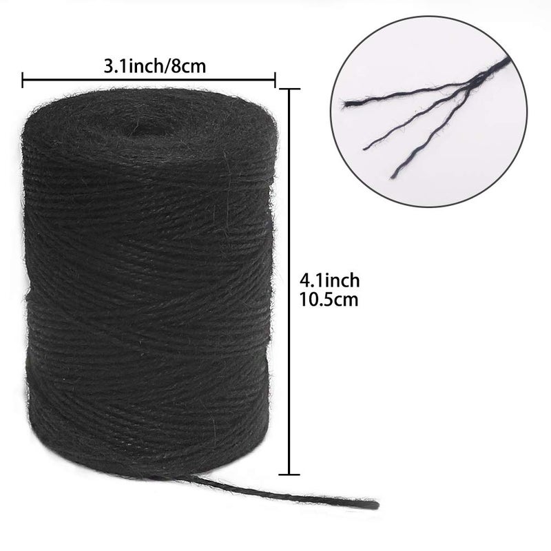 Vivifying 656 Feet Black Jute Twine, Natural 2mm Jute Cord for Crafts, Halloween Wrapping, Garden (Black) - Image 3